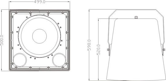 GloboStar Fdb Lt115bt Παθητικό Επιτοίχιο Ηχείο 400W (Τεμάχιο) Λευκό