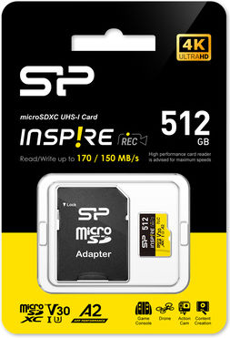 Silicon Power microSDXC 512GB U3 V30 A1 UHS-I 170MB/s με αντάπτορα