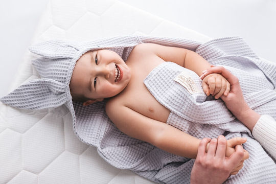 Matex Βρεφική Κάπα-Μπουρνούζι με Κουκούλα Γκρι 70x140εκ.