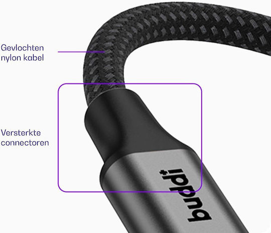 Buddi Cablu USB 2.0 USB-A Male - USB-A Female Negru 2m