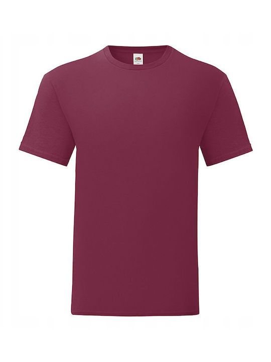 Fruit of the Loom Iconic Men's Short Sleeve Promotional T-Shirt Burgundy