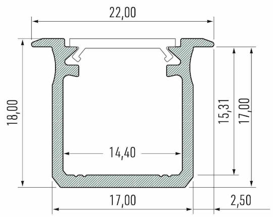 White Aluminum Profile Type G 1m + Milky Lens