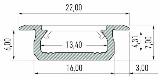 Black Aluminum Profile Type Z 1m + Milky Lens