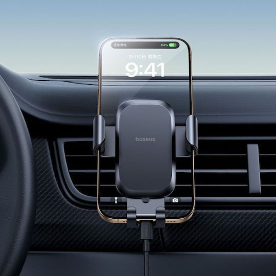 Baseus Metal Age Go Suport Auto pentru Telefon 4.7" - 6.5" cu cârlige reglabile Neagră