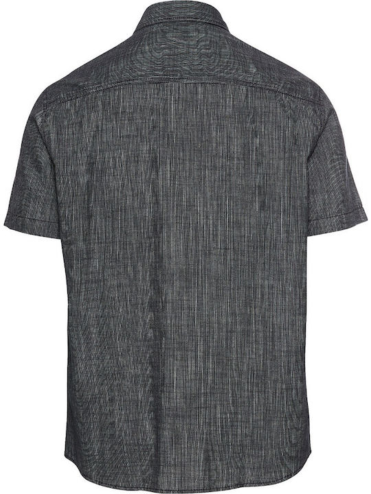 Cu mânecă scurtă Bumbac Cămașă Cu dungi Dark Blue