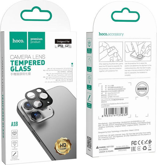 Hoco Camera Protection Metal Frame Black for the Apple iPhone 12 mini