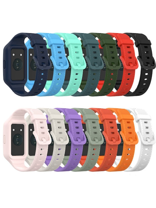 Huawei Band 8 7 Ενσωματωμένη Ζώνη Σιλικόνης Μονόχρωμη Λευκό