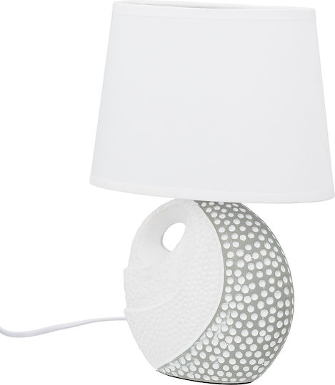 ArteLibre Ceramic Table Lamp with Gray Shade and Base