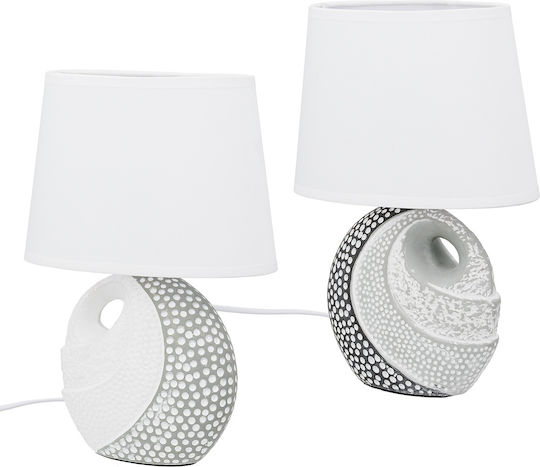 ArteLibre Ceramic Table Lamp with Gray Shade and Base