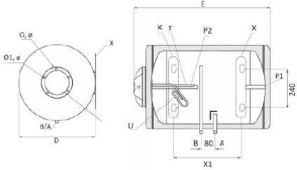 Bartec Floor Glass Water Heater 120lt 4kW