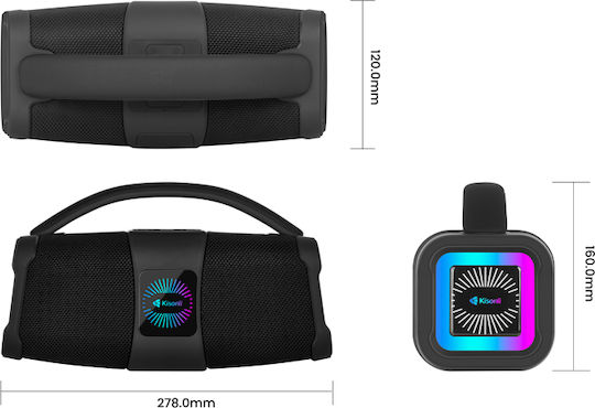 Kisonli К3 Bluetooth-Lautsprecher Schwarz