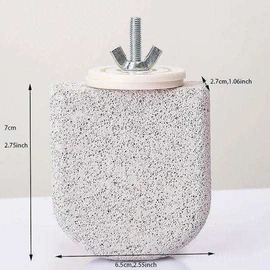 Calcium Stone Perch for Birds – Natural Nail & Beak Filing – Metal Screw M7xπ6.5xυ2.7cm