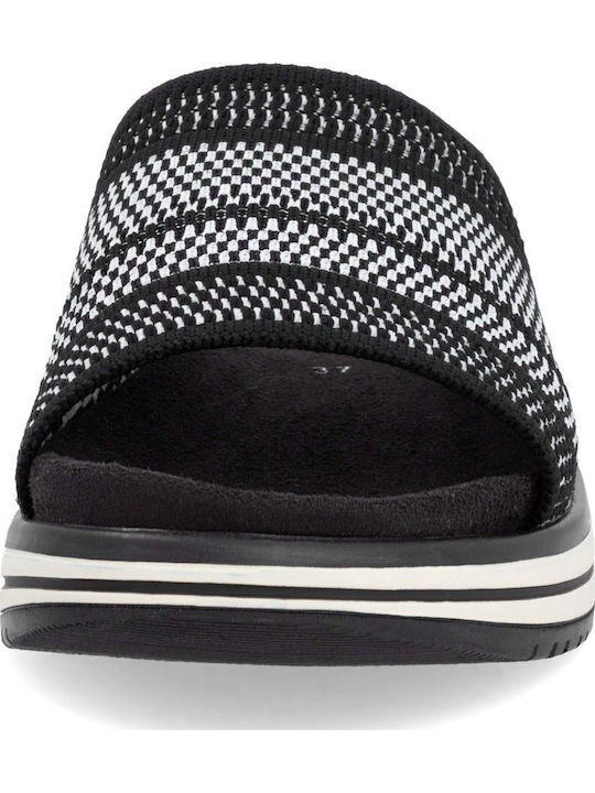 Leder Flache Sandalen für Damen Anatomisch Flatforms in Schwarz Farbe