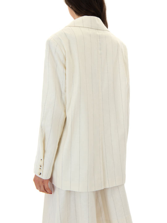 MY T Women's Blazer Ecru