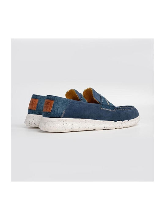 Men's Leather Moccasins Blue