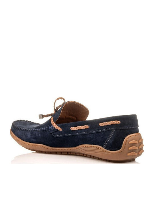Leder Herren Mokassins in Blau Farbe