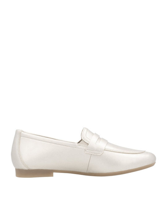 Δερμάτινα Γυναικεία Loafers σε Χρυσό Χρώμα