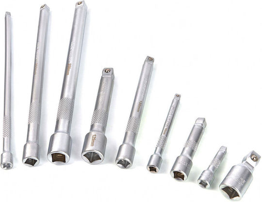 HBM Machines Nüsse Sechskant mit Vierkant-Antrieb 1/4", 3/8", 1/2" Set 9Stück