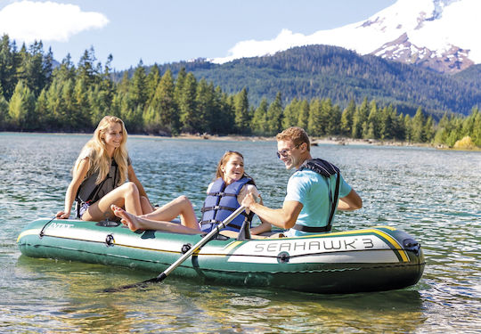 Intex Inflatable Boat 3 People Green with Oars & Pump 295x137cm
