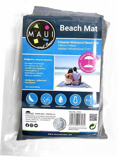 Maui & Sons Ψάθα Παραλίας Πλαστική Μπλε 190x140εκ.
