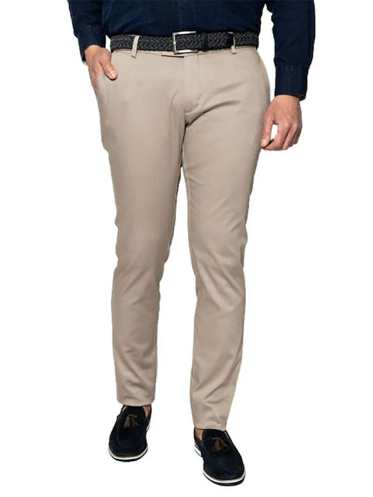 Trousers Chino Elastic in Slim Fit Beige