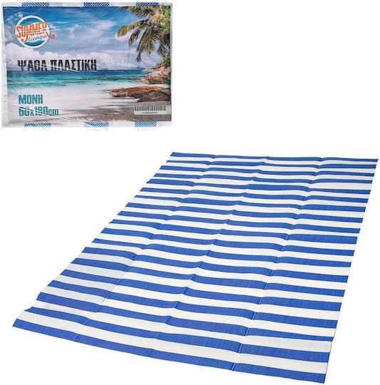 Summertiempo Ψάθα Παραλίας Πλαστική Μπλε 180x60εκ.