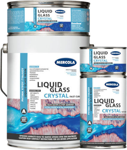 Mercola Liquid Glass Crystal Ρητίνη Δύο Συστατικών UV Resistant 300gr