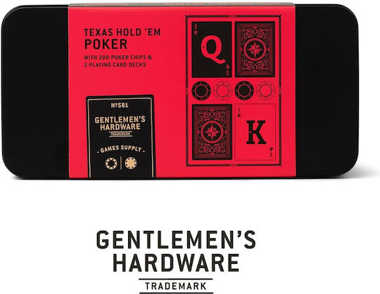 Gentlemen's Hardware Set 200 Poker Chips in Metallic Box