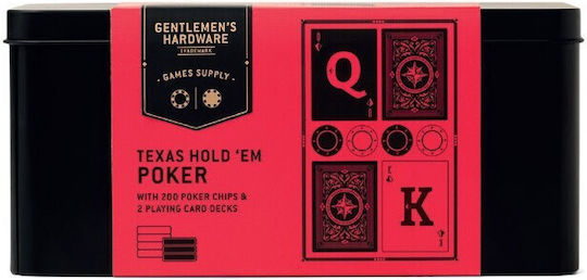 Gentlemen's Hardware Set 200 Poker Chips in Metallic Box