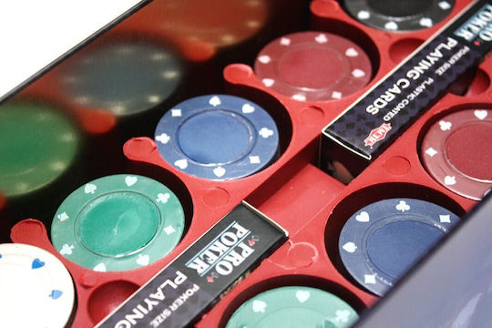 Tactic Propoker Texas Hold Em Set 160 Poker Chips in Metallic Box with 2 Decks