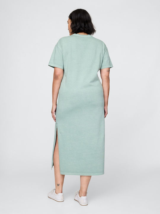 Summer Midi Knitted Dress Gasoline Green
