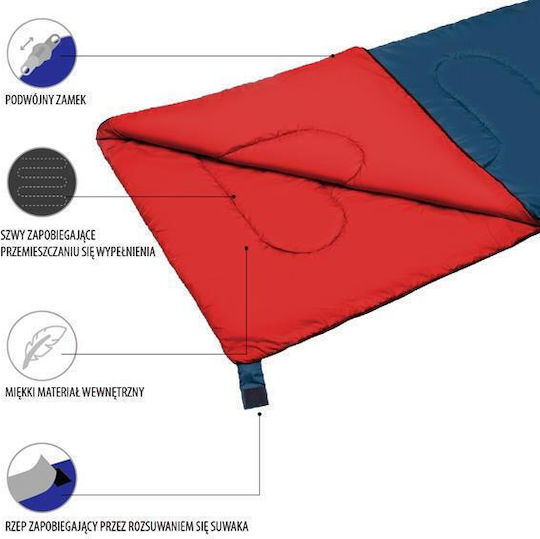 Nils Sleeping Bag Μονό Καλοκαιρινό Nc2002 Blue And Red