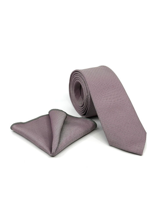 Legend Accessories Σετ Ανδρικής Γραβάτας Μεταξωτή με Σχέδια σε Ροζ Χρώμα