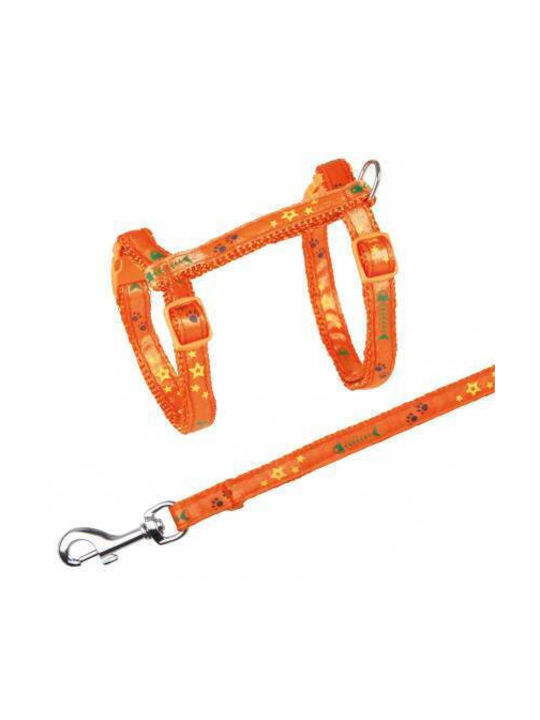 Trixie Σαμαράκι Γάτας με Οδηγό Πορτοκαλί 10mm x 23 - 39cm