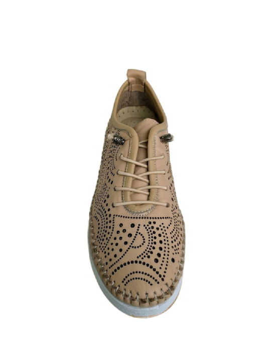 Ανατομικά Γυναικεία Slip-On Δερμάτινα Μπεζ