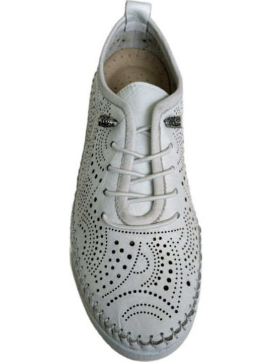 Ανατομικά Γυναικεία Slip-On Δερμάτινα Λευκά