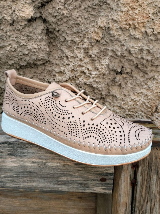 Ανατομικά Γυναικεία Slip-On Δερμάτινα Μπεζ
