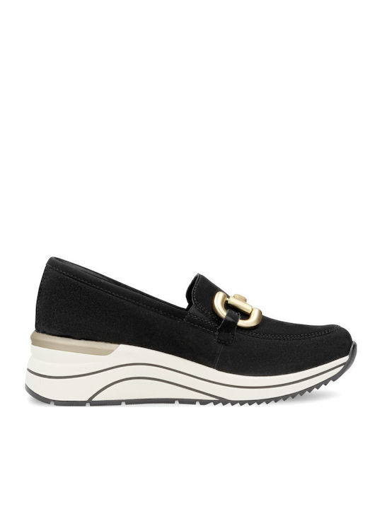 Ανατομικά Γυναικεία Slip-On Δερμάτινα Μαύρα