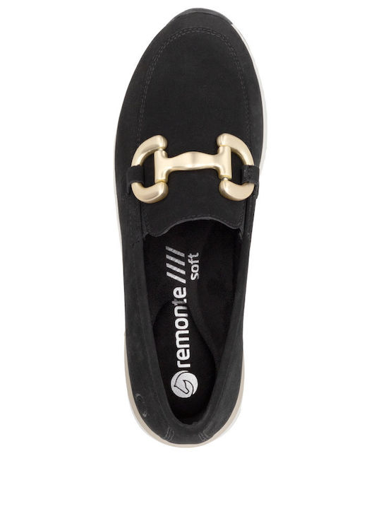 Ανατομικά Γυναικεία Slip-On Δερμάτινα Μαύρα