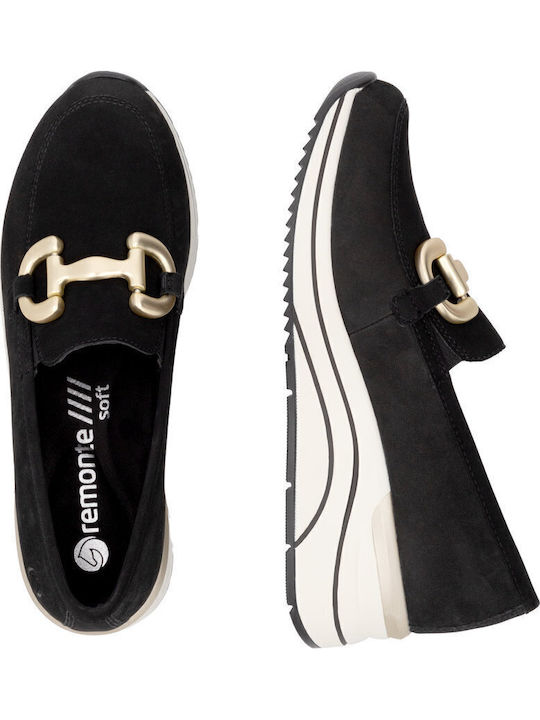 Ανατομικά Γυναικεία Slip-On Δερμάτινα Μαύρα