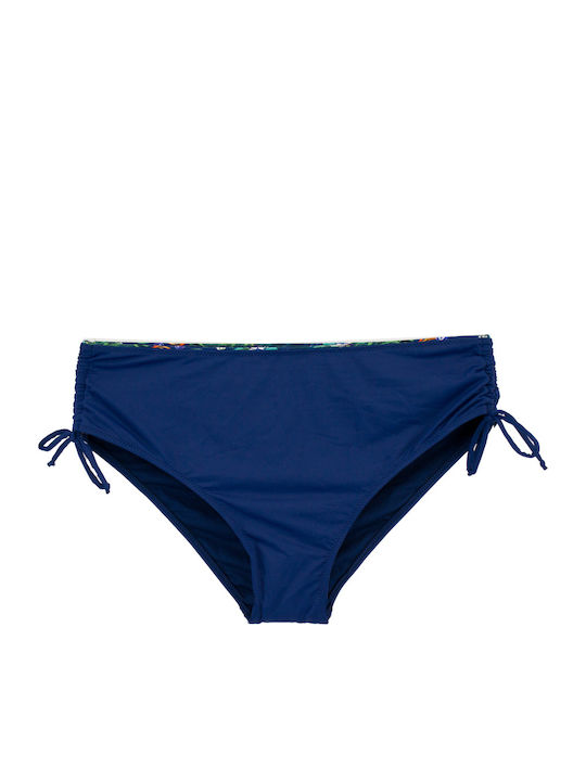 Plus Size Γυναικείο Μαγιό Bikini Μπανέλα Tropical Μπλε Σκούρο
