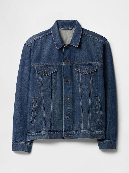 Geci Barbati Denim Culoare Full Face Medium Wash
