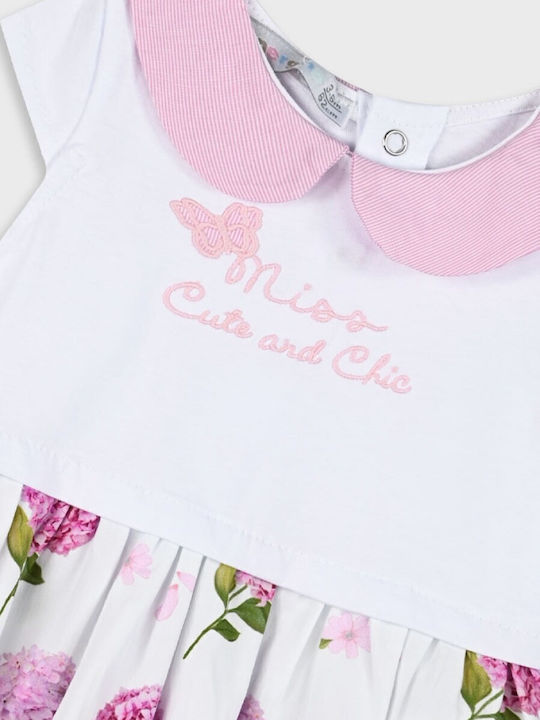 Children's Dress Short Sleeve Floral White