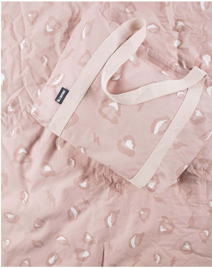 Minene Bettdecke 130x130cm Pink Leopard