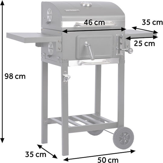 Berdsen Rostfreier Stahl Holzkohlegrill mit Deckel und Thermometer