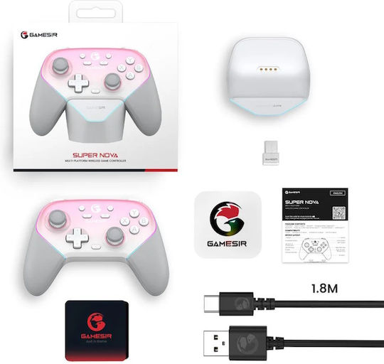 Gamesir Super Nova Ασύρματο Gamepad με Hall Effect Sticks για Android / PC / Switch / iOS Whipped Pink