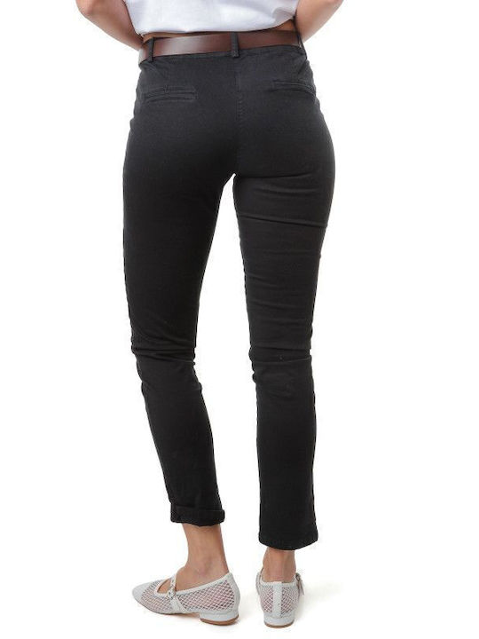 Curea pentru blugi skinny negri din bumbac