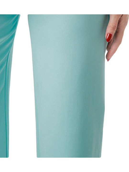 Mint Cotton Trousers with Belt