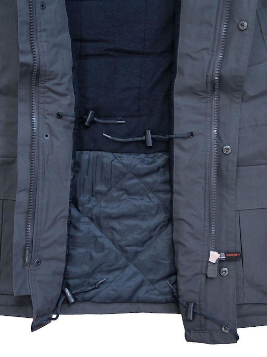 Il Mondo Work Jacket Cold with Removable Lining and Detachable Hood Gray