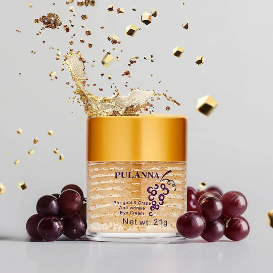 Pulanna Bio-Gold & Grape Eye Moisturiser for Regenerating Moisturizing Brightening Dark Circles & Eye Bags 21g
